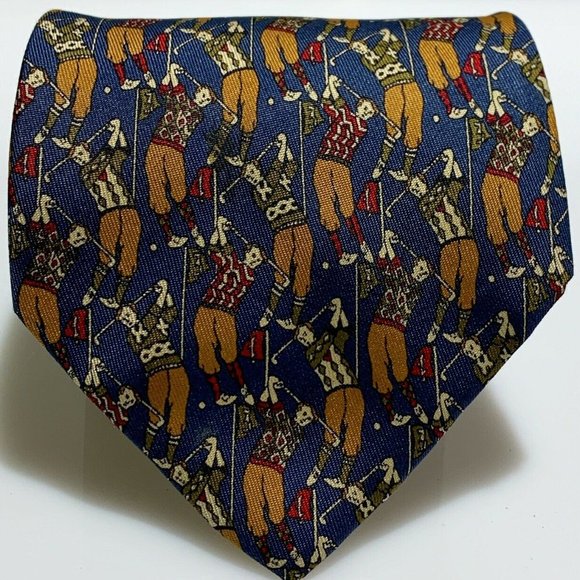 Salvatore Ferragamo luxury silk tie *GOLFERS* - Picture 2 of 3